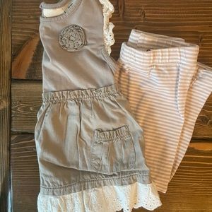 Shrinking Violet Matching Set Lace Crochet Ruffle Detail Toddler Girl